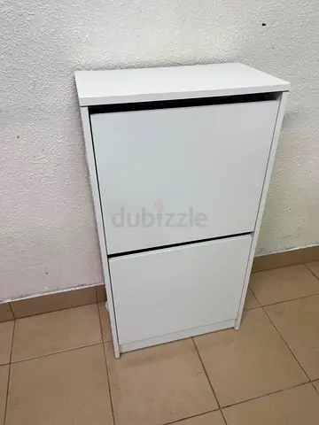 White 2-Drawer Shoe Cabinet / Slim Storage Unit