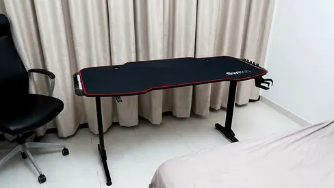 Gaming/Study Desk with Cup Holder and Headset Hook