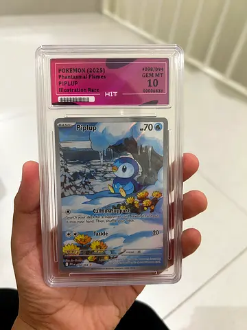 Graded Pokemon card - HIT 10 - piplup phantasmel flames illustration rare