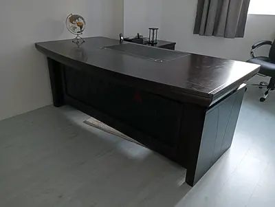 Large Dark Wood Executive Office Desk - Solid, Professional