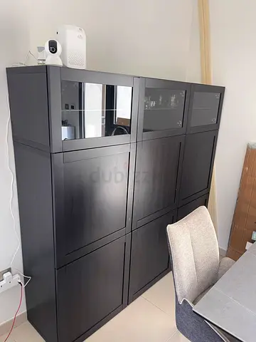 IKEA Buffet & Storage / Display Cabinet – Black-Brown – 180 × 168 × 42 cm