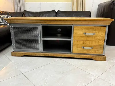 Solid wood Dark Grey tv cabinet