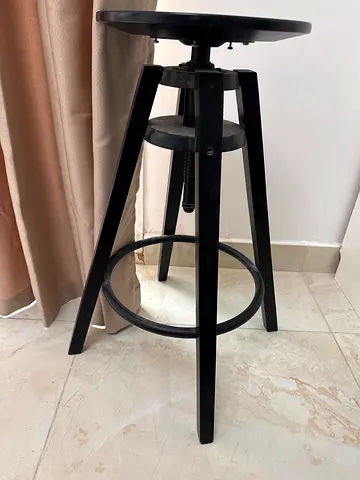 Black Metal Bar Stool with Footrest - Used, Good Condition