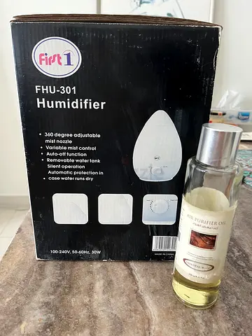 FHU-301 Ultrasonic Humidifier (boxed) with essential oil