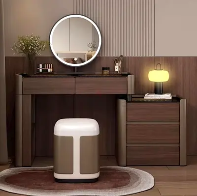 Luxury Brown Vanity Set with LED Mirror – Only 8 Months Old