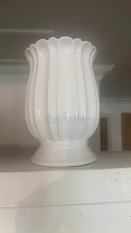 White ceramic decorative vase / small planter - gently used