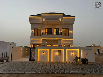 Elegant villa for sale in Al Zahia, Ajman, featuring a modern design and high-end finishes. An idea