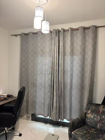 Set of Neutral Floor-to-Ceiling Curtains (Eyelet) - Pair