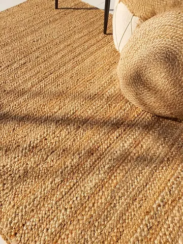 Natural jute woven rug - neutral BRAIDED BOHO