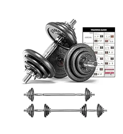 Adjustable Dumbbell and Barbell Set with Weight Plates — Used Home Gym Gear