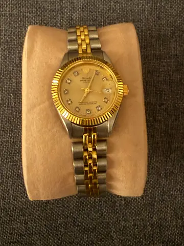 Nivada Two-tone gold & silver ladies wristwatch with diamond markers