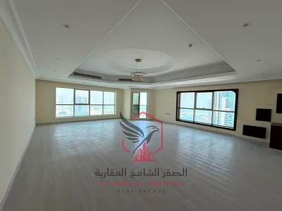 Sea view apartment with balcony overlooking Al Khan Corniche in one of the finest towers in Sharjah. Includes free parking, all services, modern finis
