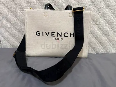 Givenchy canvas crossbody tote bag with removable strap - cream/black