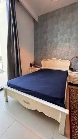 Twin Bed With Mattress and 2 Side Tables