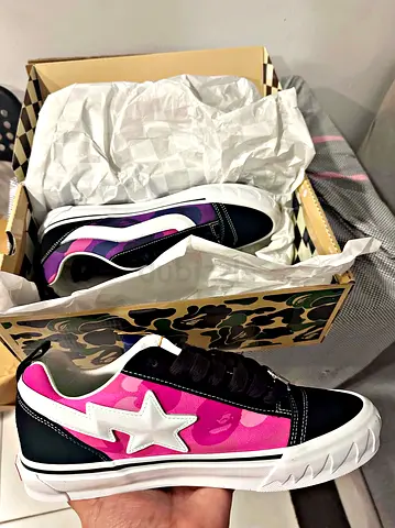 BAPE X VANS Camo Star Low-Top Sneakers - Brand New in Box