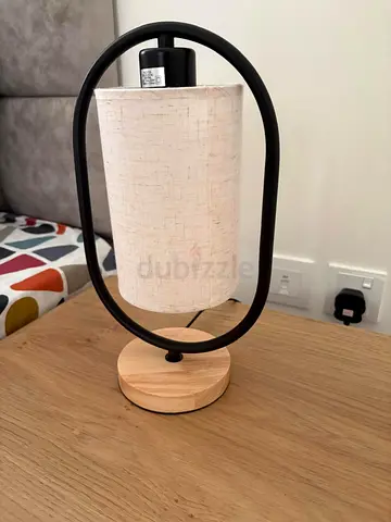 2xTable Lamp with Wooden Base