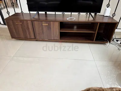 Wooden TV Stand / Entertainment Unit - Walnut Finish, Good Condition