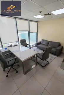 Luxury Office for Annual Rent in Al Mamzar | Panoramic Sea View and Strategic Location