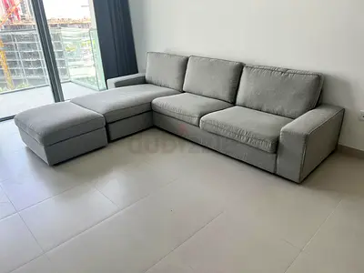 IKEA Kivik L Shape Sofa Light Grey