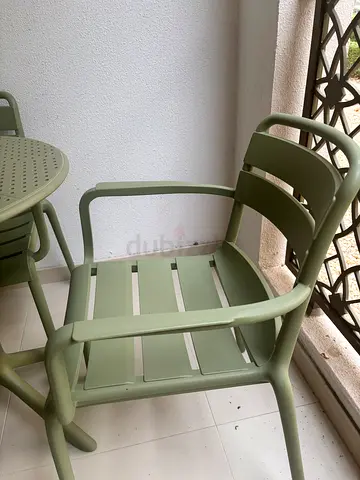 Modern Olive Green Garden Chairs & Table