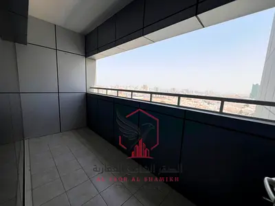 2BR with living room, free parking, central A/C, balcony, open view, 2 baths, family tower, close to Dubai exit and all amenities.