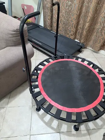 Fitness Trampoline with Adjustable Handlebar Hardly used / brand new. Exellent cindition.