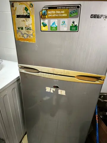 Used Geepas Double-Door Refrigerator - 260L (Silver) - Good Working Condition