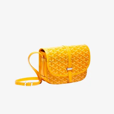 Yellow Goyard-style Crossbody Shoulder Bag