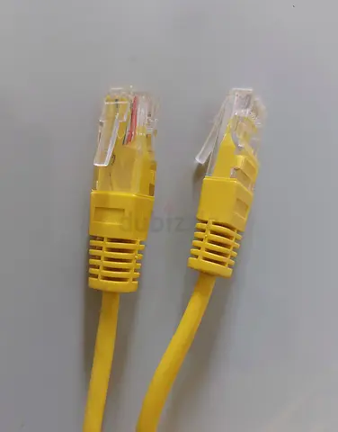 Yellow Ethernet RJ45 Network Patch Cable (Cat5e/Cat6) - Good Condition