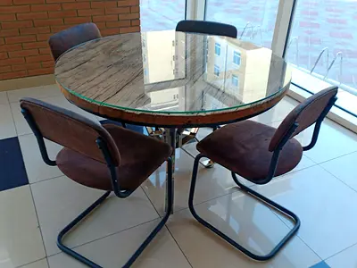 HEAVY DINING TABLE AND CHAIRS