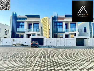 Corner villa for sale | Ajman | Al Amra area | 4 bedrooms, majlis, and 2 living rooms | Large 15-meter front setback | Freehold | Price negotiable.