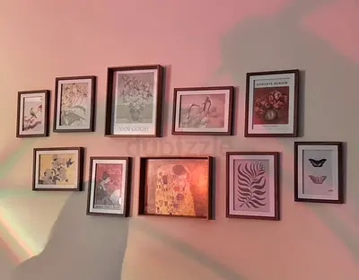 Set of 10 Framed Art Prints and Botanical Pictures - Ready to Hang