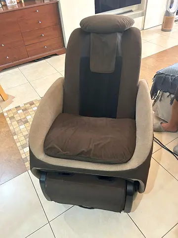 Comfortable electric brown reclining massage chair - good condition