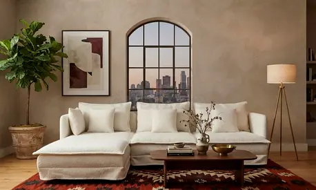 Beautiful living room sofa with elegant look. Available in various colors and configurations.