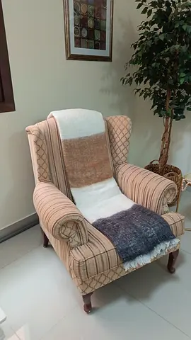 Classic upholstered wingback 2 x armchairs