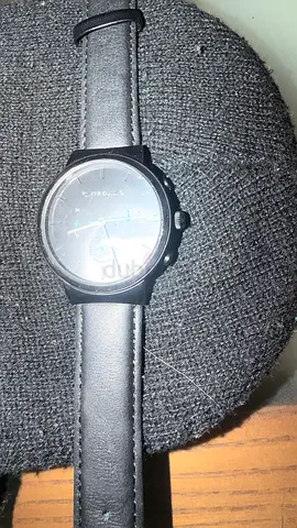 Giordano men's black leather chronograph watch -