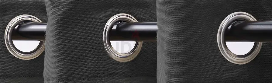 Dark Grey Eyelet Curtains Pair- Excellent Condition,IKEA 140x250cms size each piece