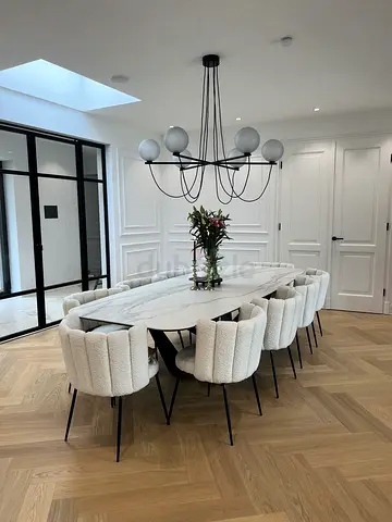 Modern Marble Dining Table with Chairs | Custom made dining set with chairs