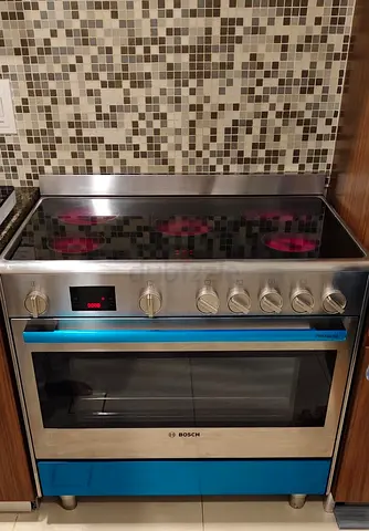 Free Delivery- BOSCH Latest Model Made in Italy 5-Burner Electric Ceramic Cooking Range 90x60 CM