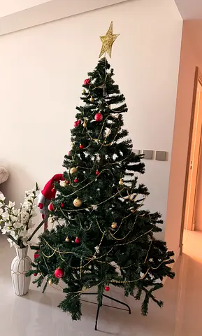 Christmas Tree with Decorations & Star 210 cm