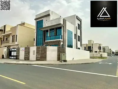 Corner villa for sale in Al Bahia; super deluxe finishing, prime location, and freehold ownership available to all.