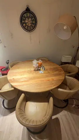 OC Home Wexler Round Dining Table with 6 Velandro Chairs