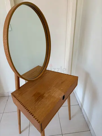 MOVING SALE! Modern Oak & Glass Makeup Vanity