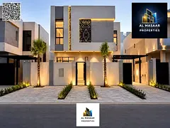 A luxurious villa including electricity, water, and central air conditioning, located directly oppos