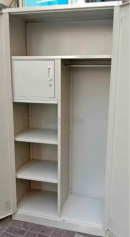 Metal Wardrobe Locker with Shelves and Hanging Rail - Good Condition