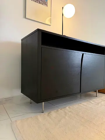 Minimalist Black Sideboard / Console Cabinet - Good Condition