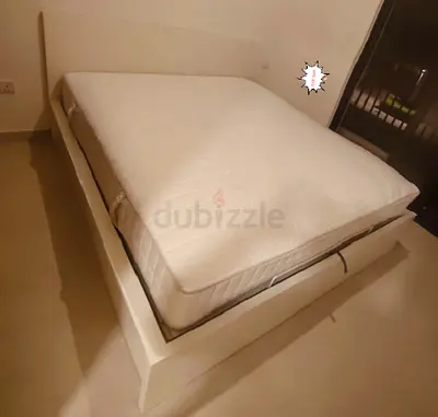 IKEA Malam Ottoman king size size 180×200cm bed with inside full storage and IKEA mattress is availa