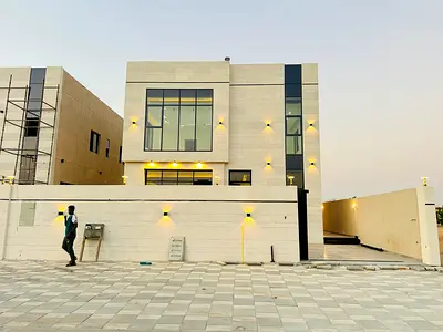 For sale in Al Zahia: a villa featuring 4 master bedrooms, a majlis, a living area, a spacious kitchen, and a swimming pool.