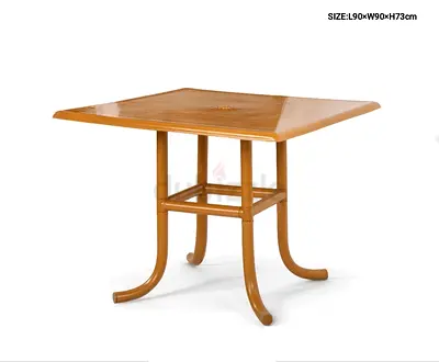 Solid Wood Square Dining/Accent Table - Light Oak Finish (90x90x73cm)