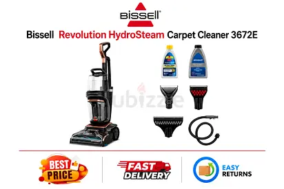 Bissell Revolution HydroSteam Carpet Cleaner 3672E - Excellent Condition, Original Box, Accessories